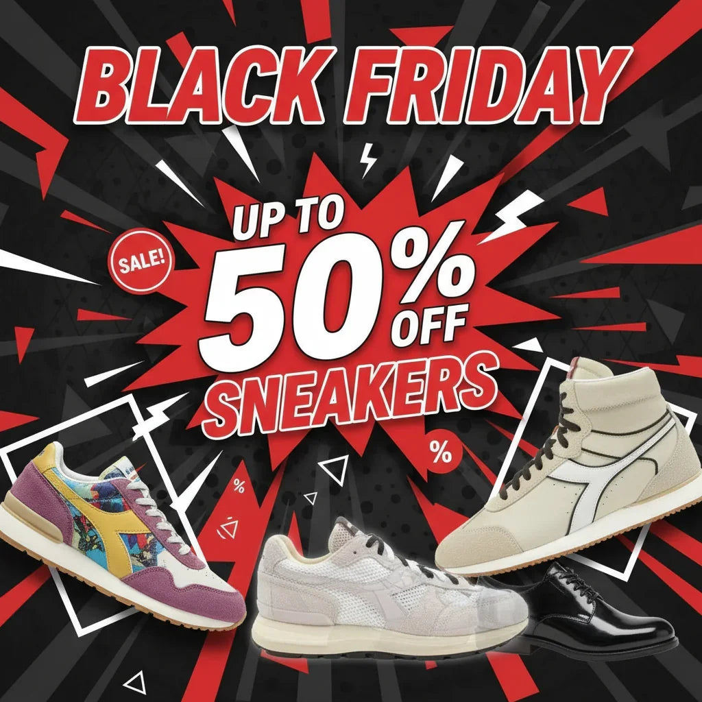Black Friday sneaker sale featuring designer sneakers with up to 50% off discount