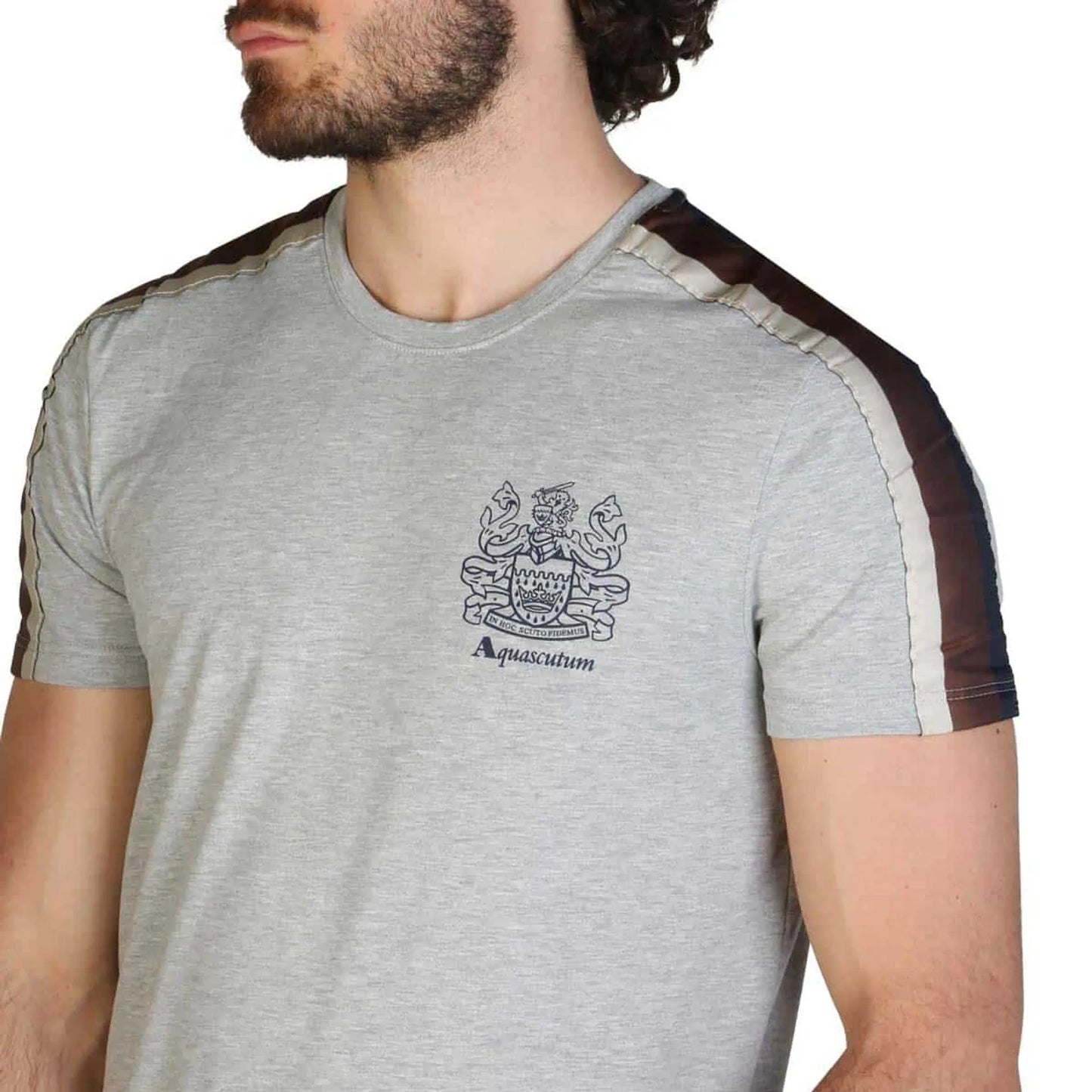 Aquascutum Men T-shirts - Grey Brand T-shirts - T-Shirt - Guocali