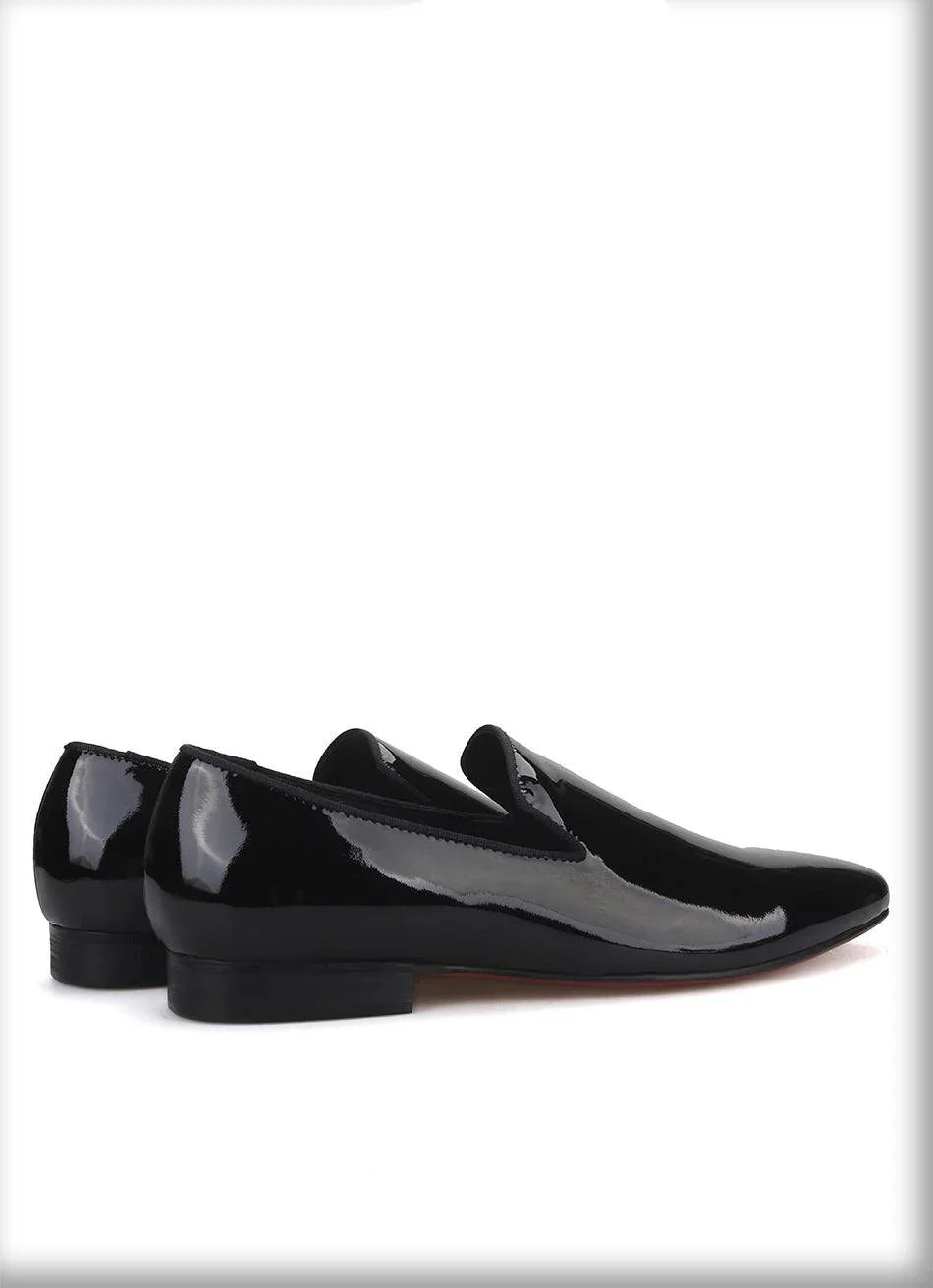 Black Patent Leather Men Loafers - Men Shoes -Guocali