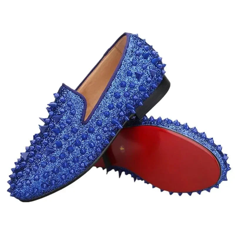 Blue Bliss: Genuine Leather Kids' Loafers -Guocali