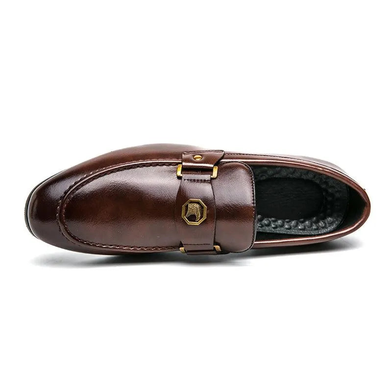 Brown Formal Men Loafers - Men Shoes -Guocali
