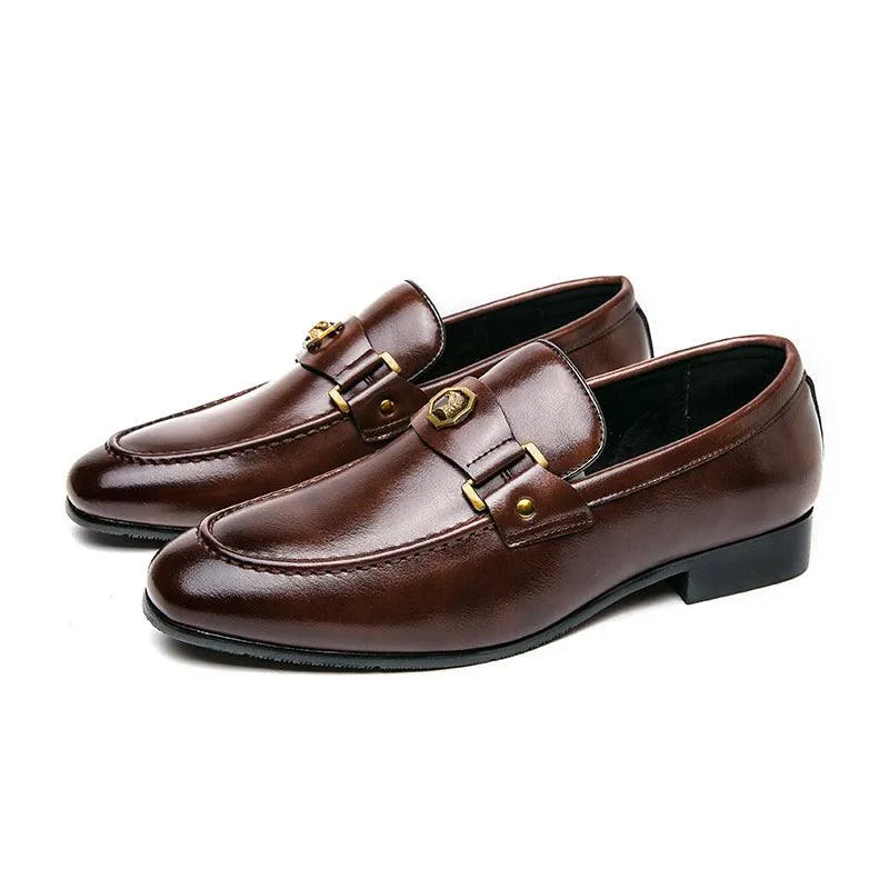 Brown Formal Men Loafers - Men Shoes -Guocali