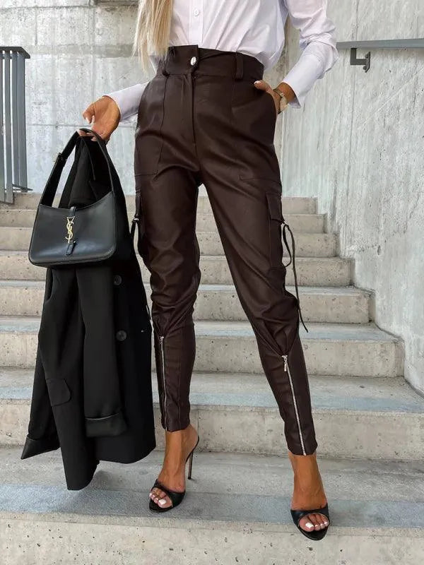 Chic Women's Trousers – High-Waist Slim Fit -Guocali