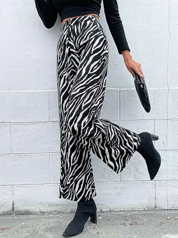 Chic Women Wide Leg Pants – High-Waist Wrinkle-Resistant -Guocali
