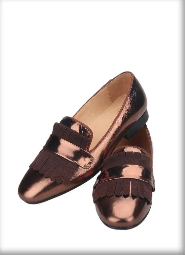 Cracked Patent Leather Loafers - Men Shoes -Guocali