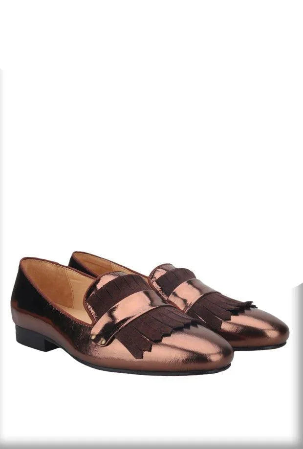 Cracked Patent Leather Loafers - Men Shoes -Guocali