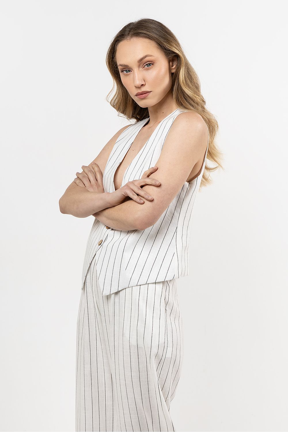 Women Suit Vest - Breathable - Sleeveless White