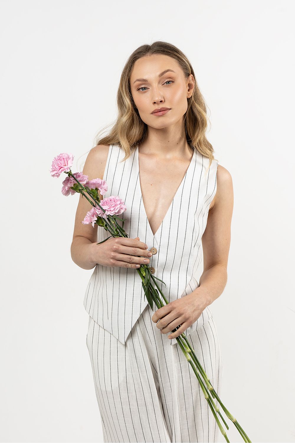 Women Suit Vest - Breathable - Sleeveless White
