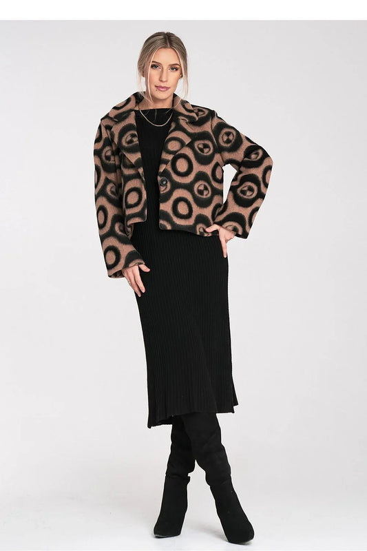 Women's Cropped Jacket - Lightweight Chic - Beige, Black