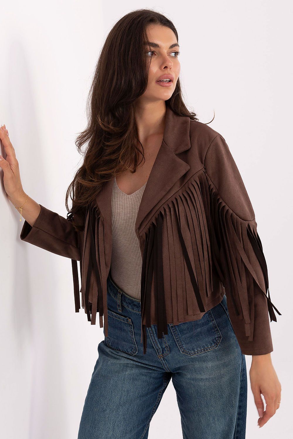 Women's Cropped Jacket - Lightweight Boho - Red