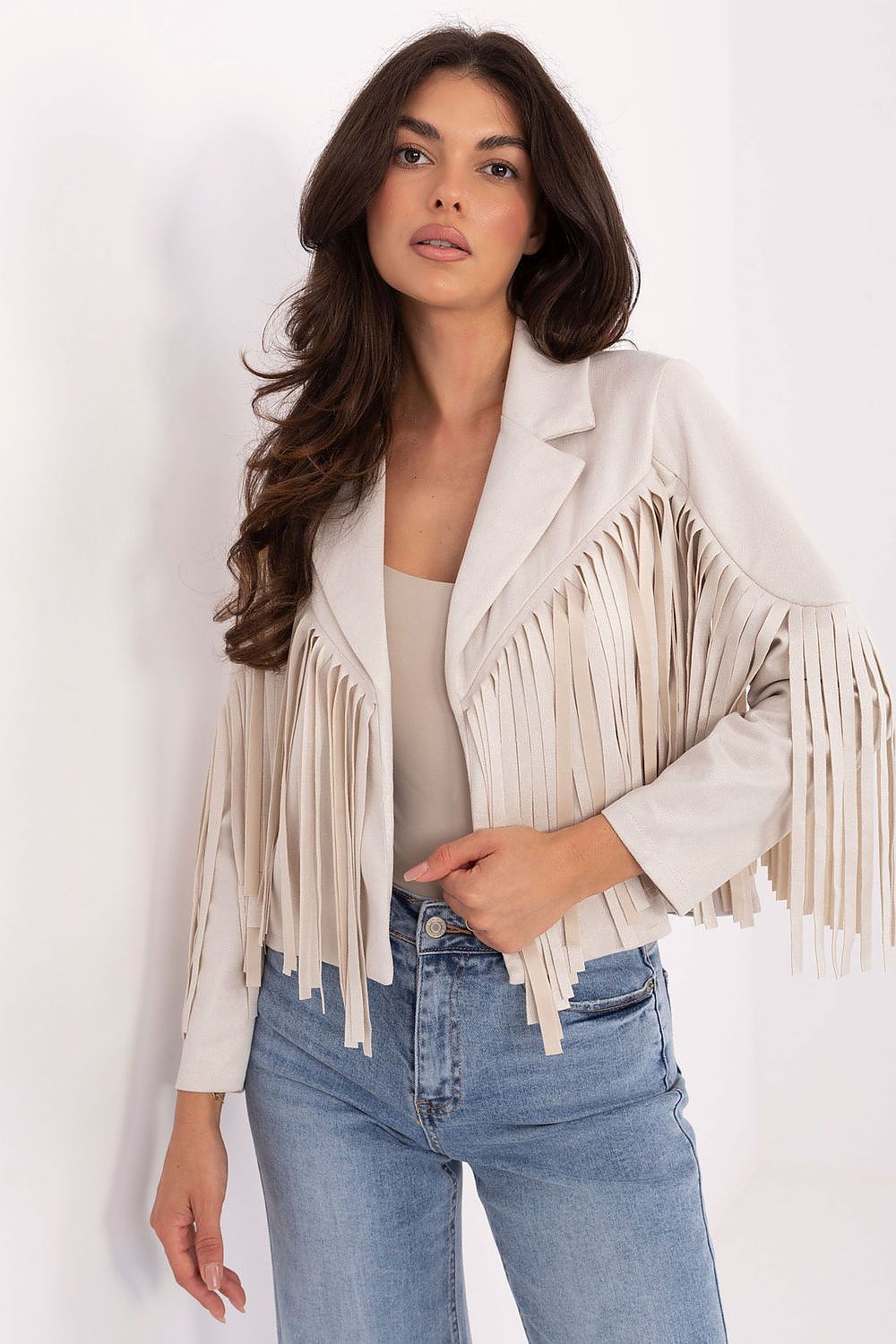 Women's Cropped Jacket - Lightweight Boho - Red
