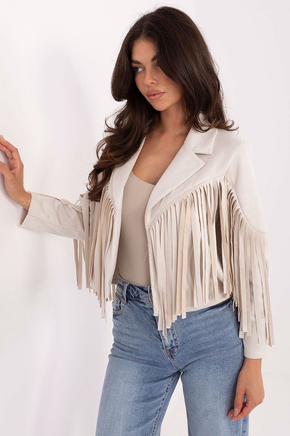 Women's Cropped Jacket - Lightweight Boho - Red