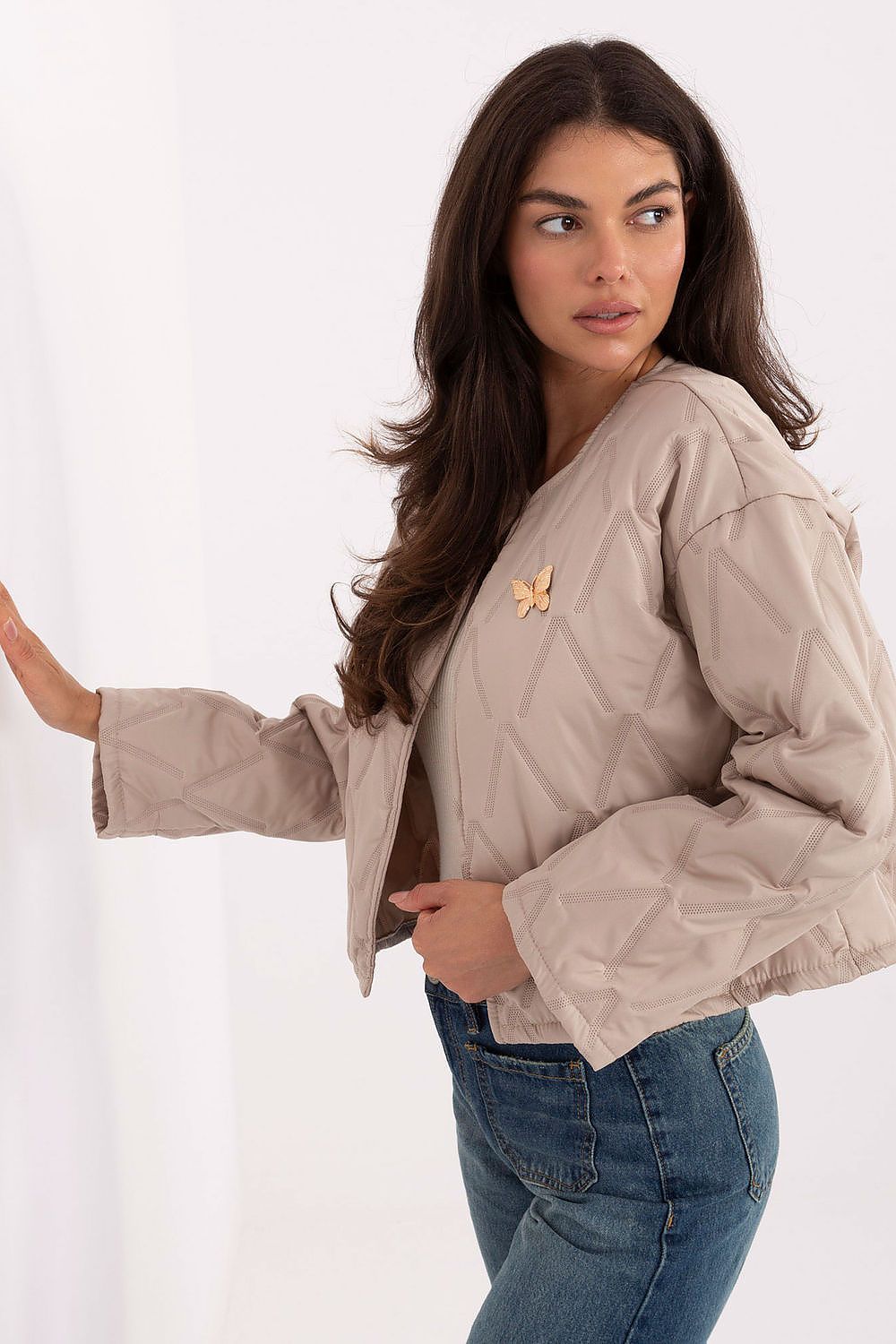 Women's Quilted Jacket - Lightweight Elegant - Brown