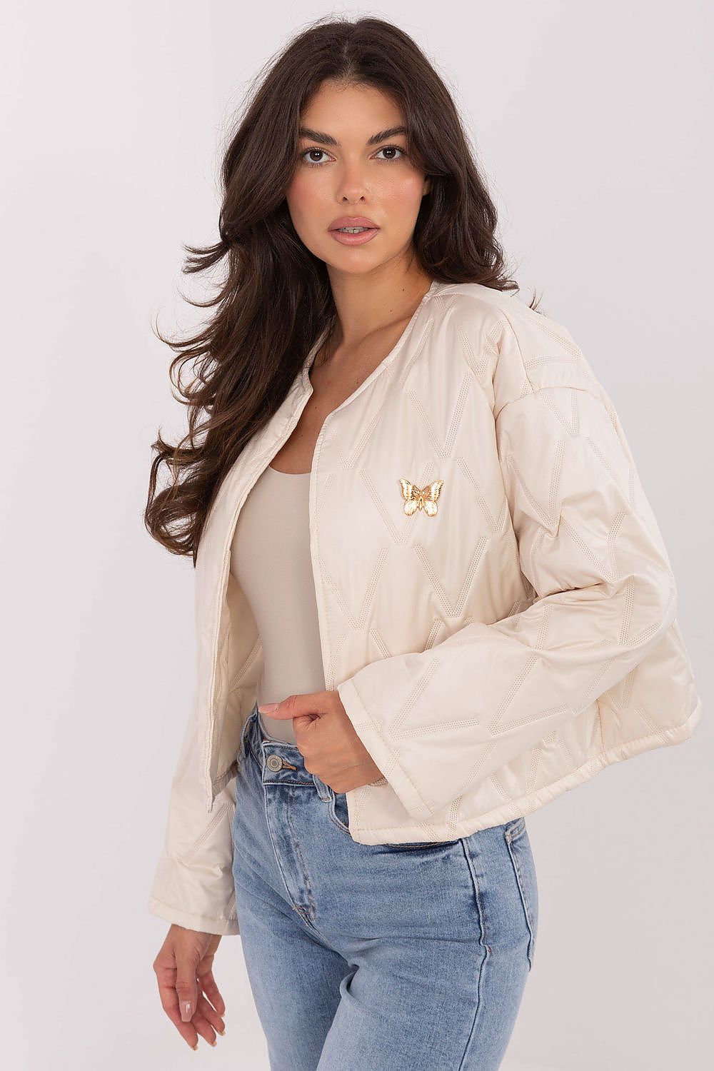 Women's Quilted Jacket - Lightweight Elegant - Brown