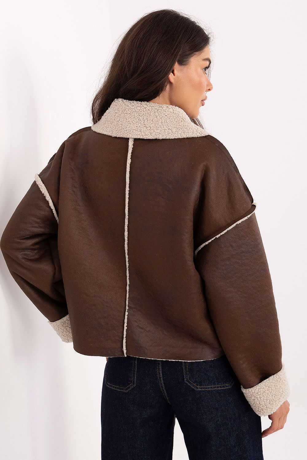 Women's Cropped Jacket - Lightweight Casual - Navy, Beige