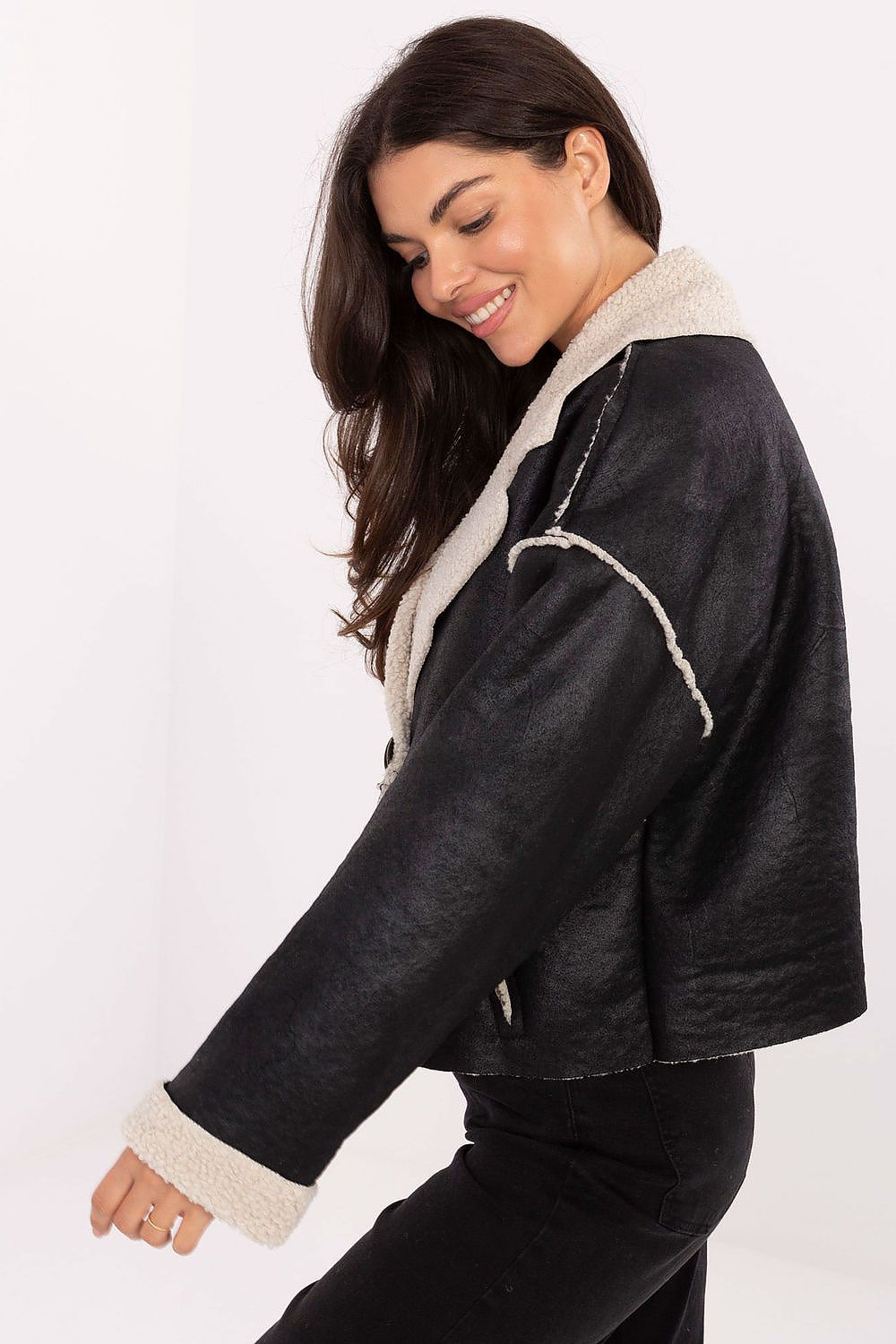 Women's Cropped Jacket - Lightweight Casual - Navy, Beige
