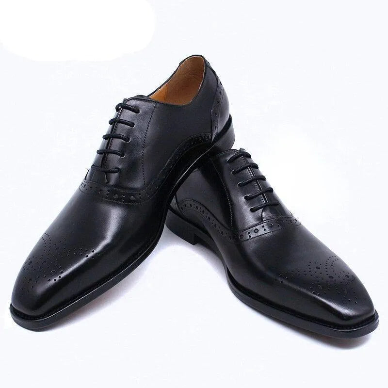Dress Shoes - Axel Leather Lace-Up Men Shoes -Guocali
