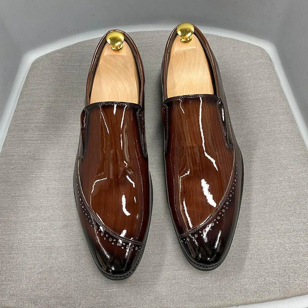 Dress Shoes - Max Glossy Slip-On Men Shoes -Guocali