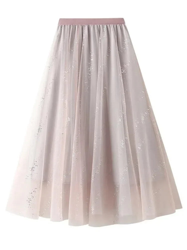 Fairy Style High-Waisted A-Line Skirt -Guocali