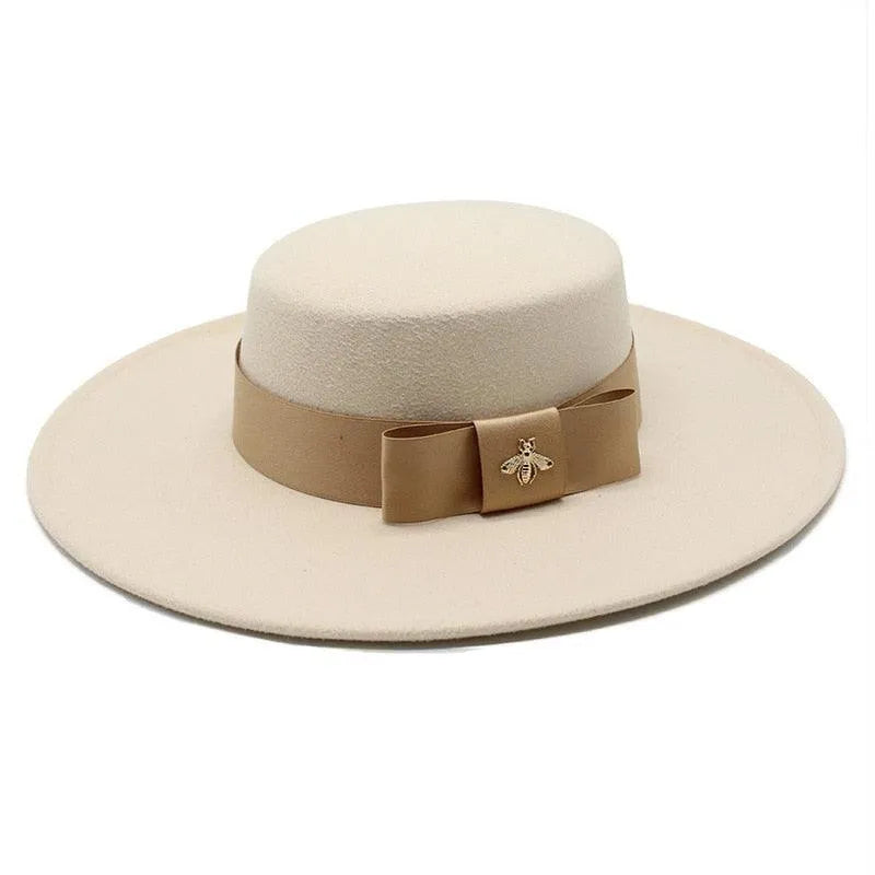 Fedora Hat For Women - French Bowknot Flat Top -Guocali
