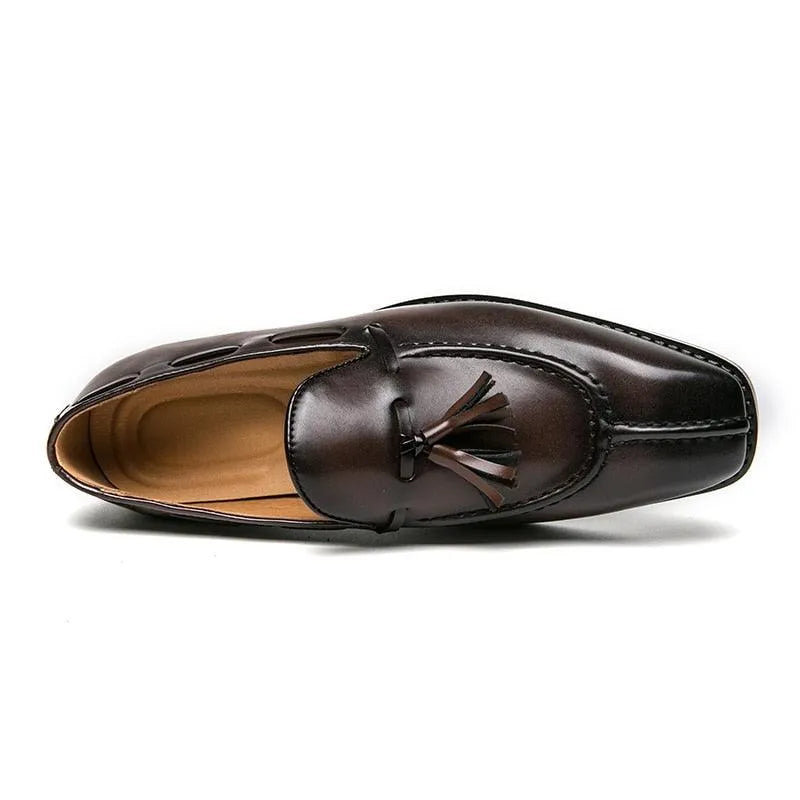 Formal Men Loafers With Tassels - Men Shoes -Guocali