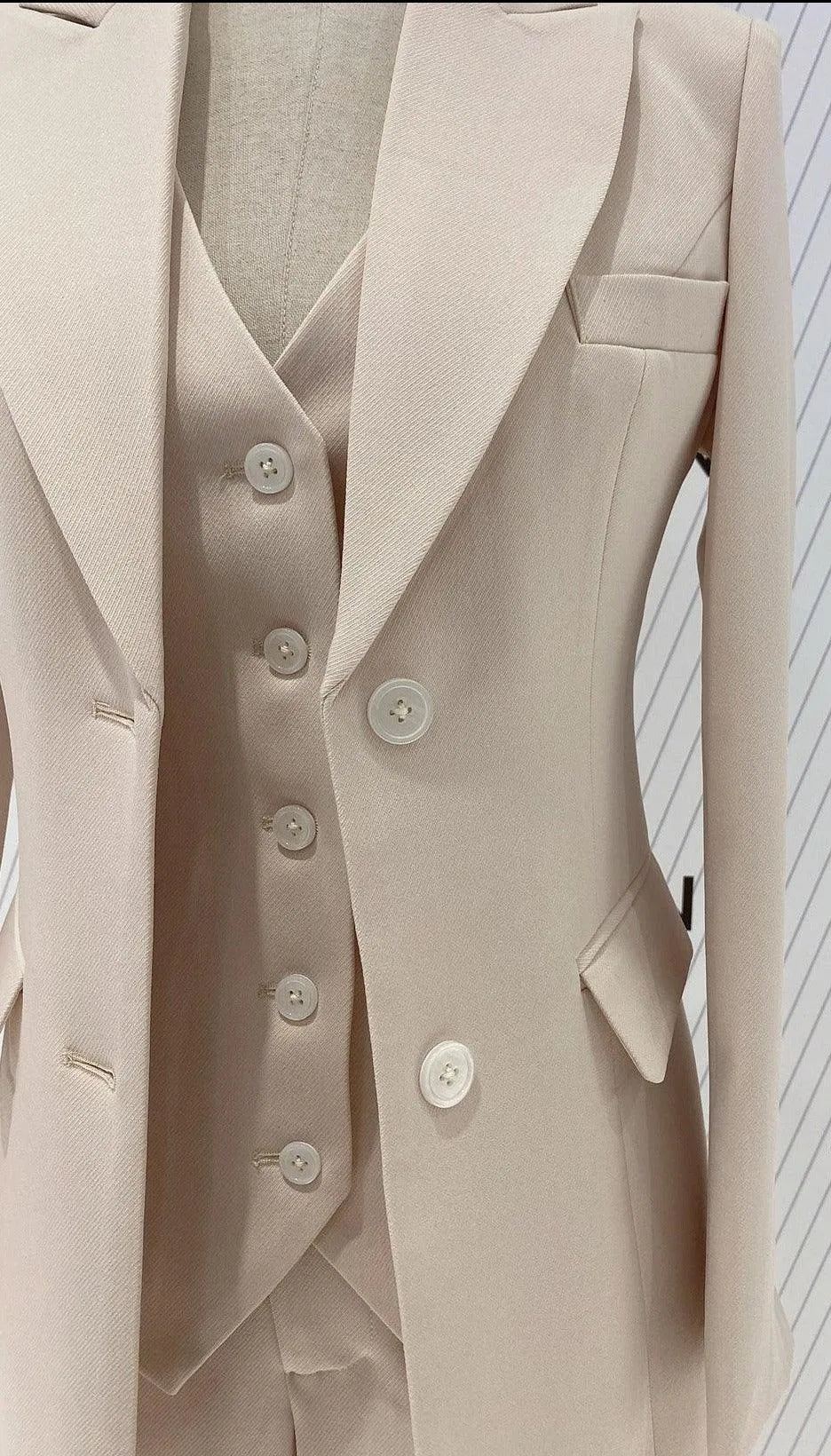Formal Three Piece Suit - Apricot Women Pantsuit -Guocali