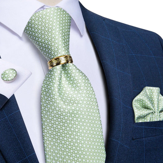Green Luxury Necktie Set -Guocali
