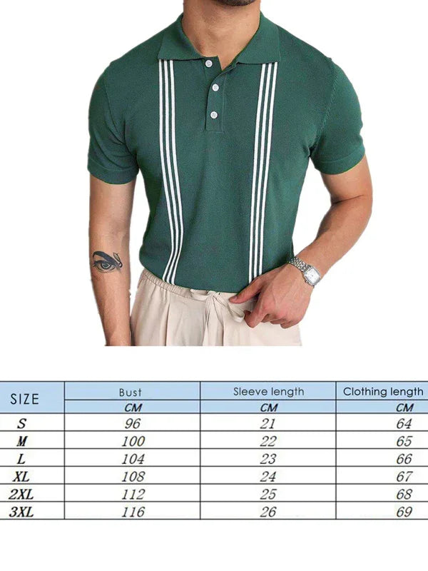 Men Short Sleeves Slim Fit Polo Shirt – Lightweight - Green, White