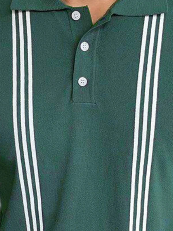 Men Short Sleeves Slim Fit Polo Shirt – Lightweight - Green, White