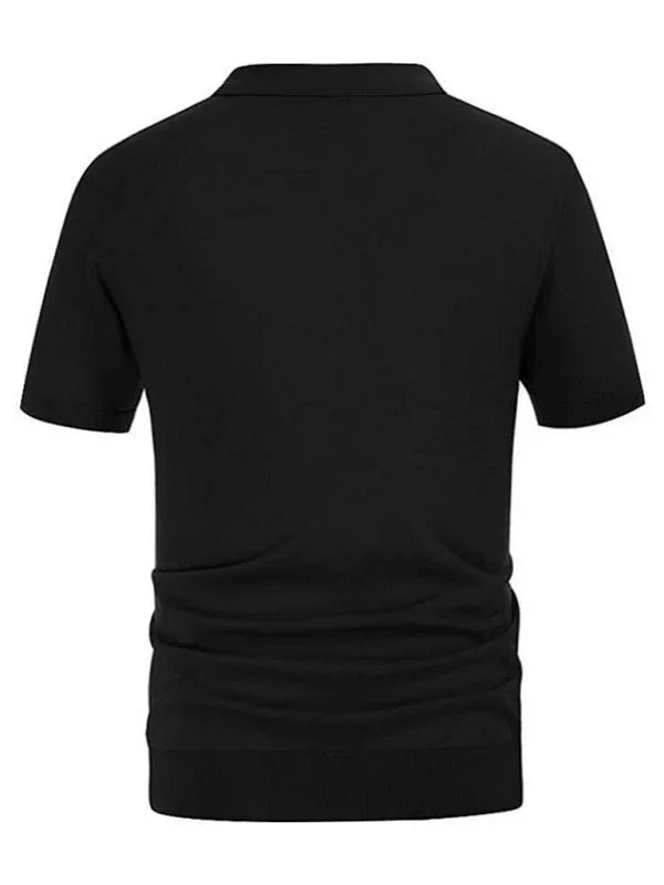 Men Short Sleeves Polo Shirt – Stretchable - Black