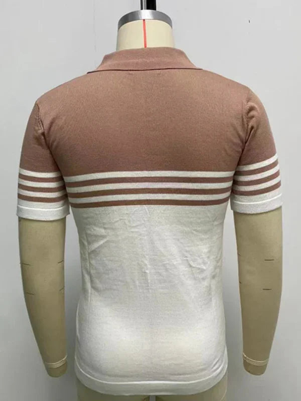 Men Short Sleeves Polo Shirt – Stretchable - Beige, White