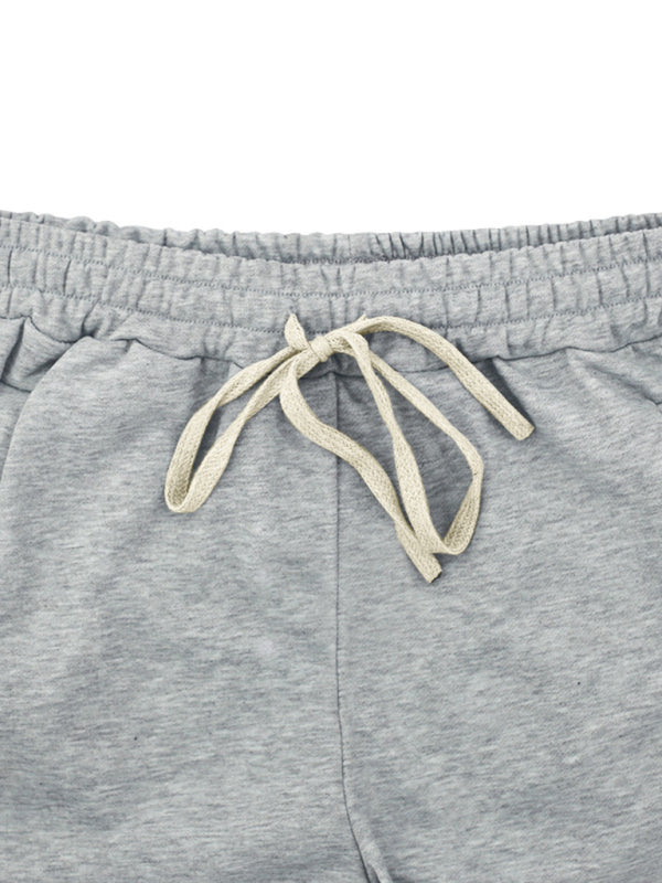 Sporty Men's Wide Leg Pants – Mid Rise Button Finish