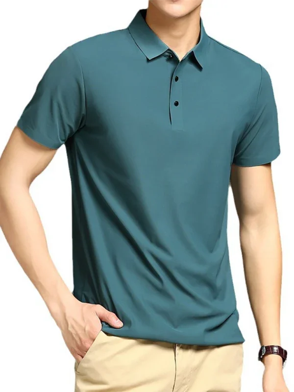 Men Short Sleeves Polo Shirt – Stretchable - White