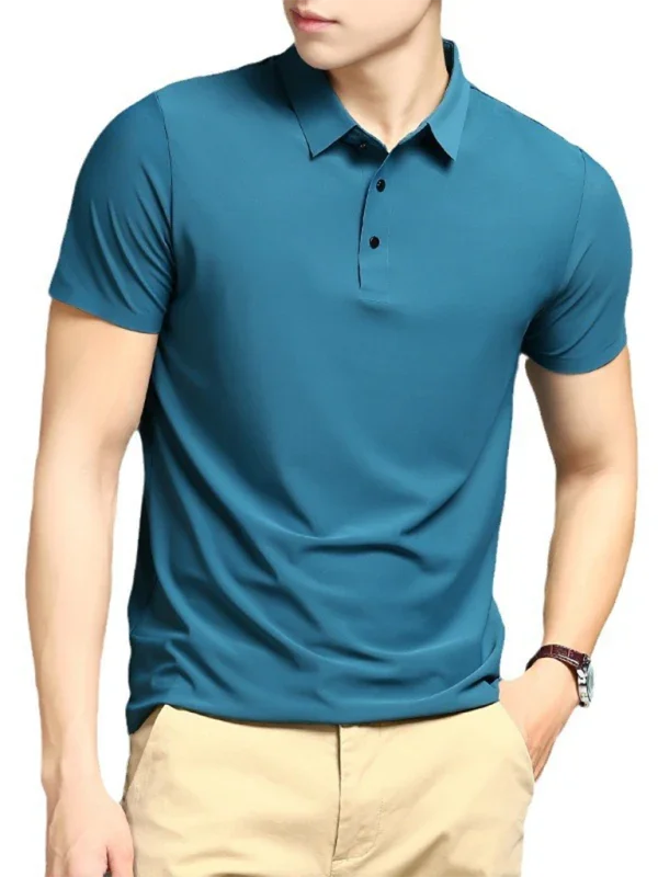 Men Short Sleeves Polo Shirt – Stretchable - White