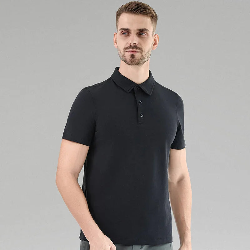 Men Casual Short Sleeves Polo Shirt – Breathable - Black