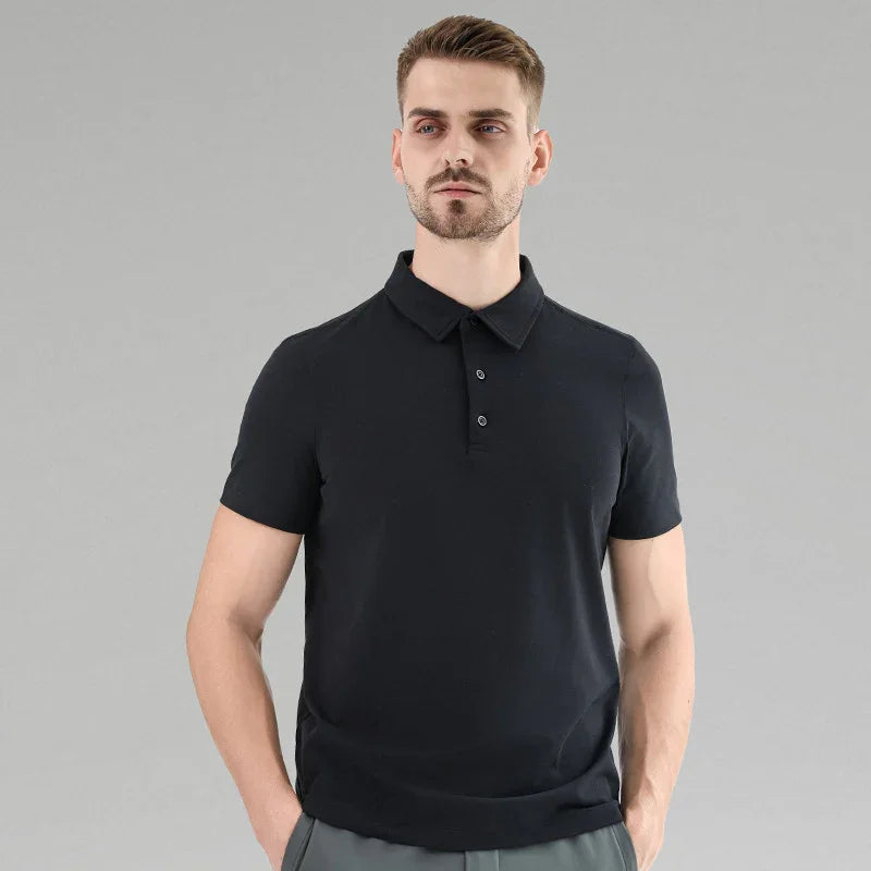 Men Casual Short Sleeves Polo Shirt – Breathable - Black