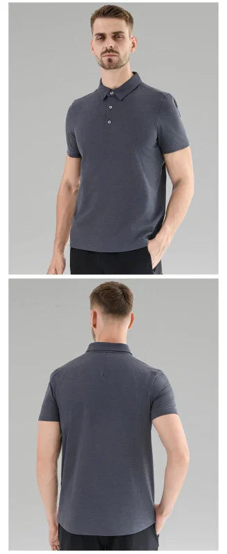 Men Casual Short Sleeves Polo Shirt – Breathable - Black