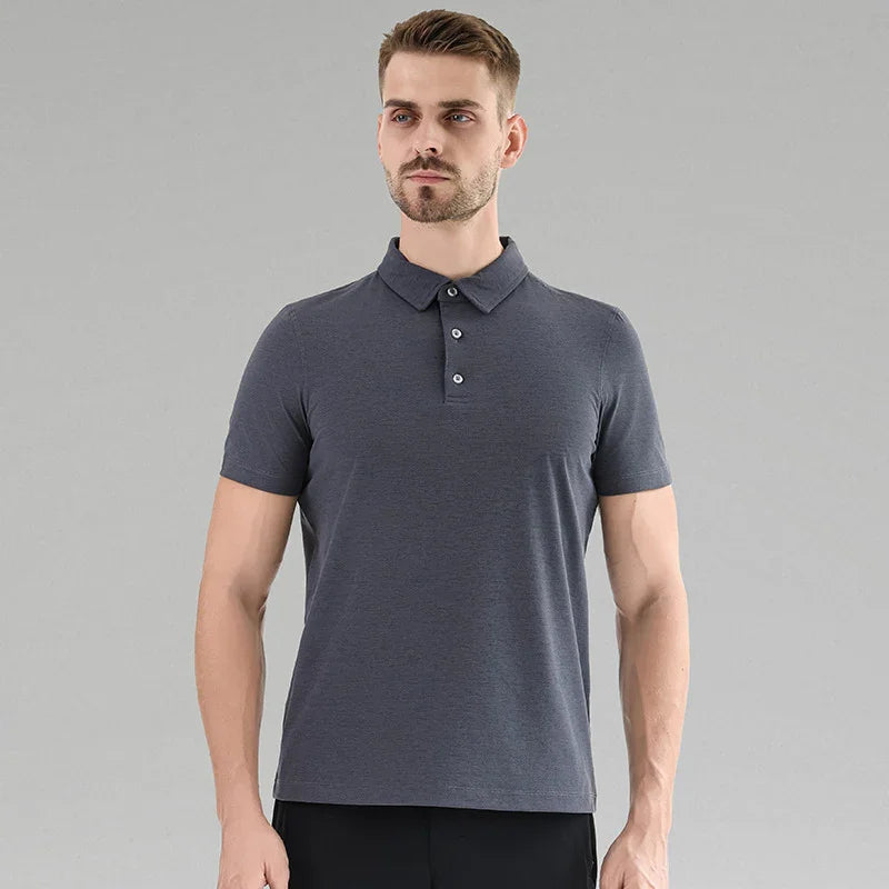 Men Casual Short Sleeves Polo Shirt – Breathable - Black