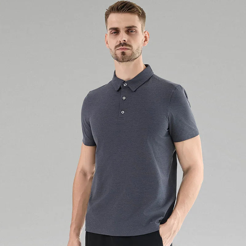 Men Casual Short Sleeves Polo Shirt – Breathable - Black
