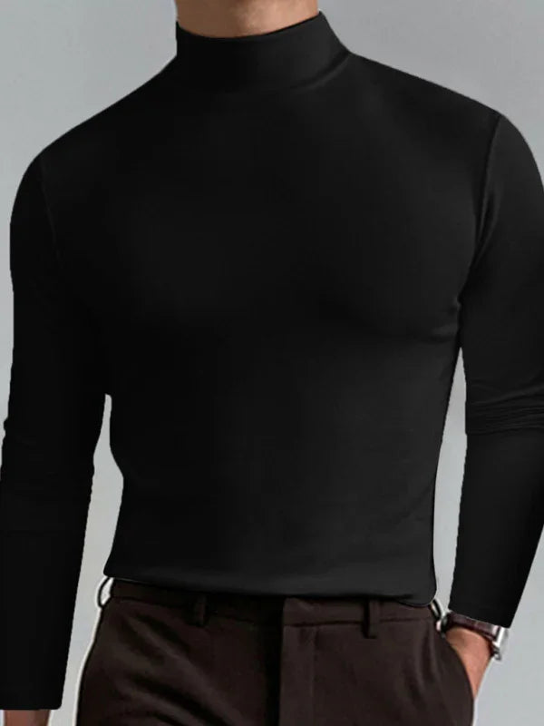 Men Crew-Neck Long-Sleeves T-Shirt – Stretchable - Green