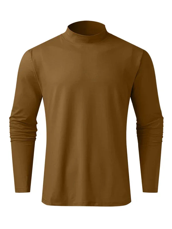 Men Crew-Neck Long-Sleeves T-Shirt – Stretchable - Green
