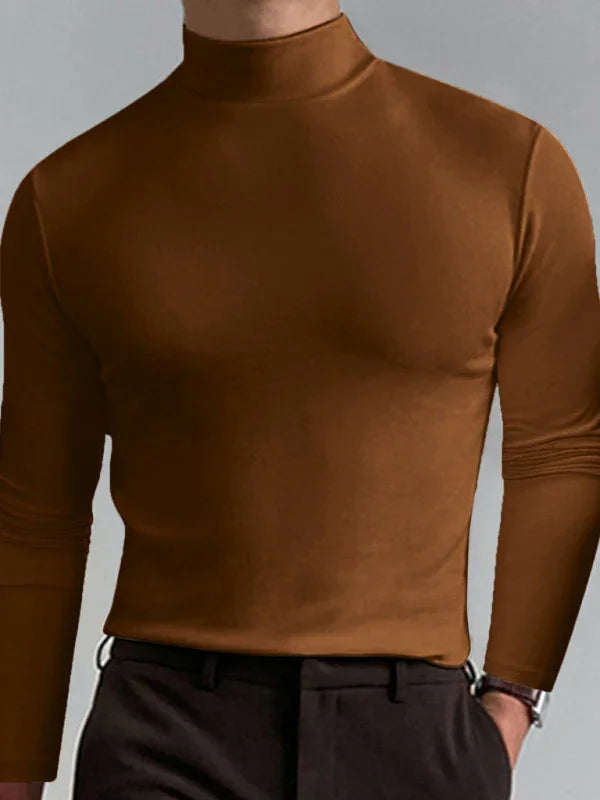 Men Crew-Neck Long-Sleeves T-Shirt – Stretchable - Green