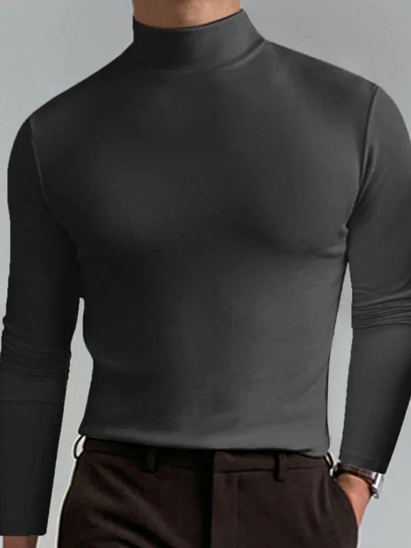 Men Crew-Neck Long-Sleeves T-Shirt – Stretchable - Green