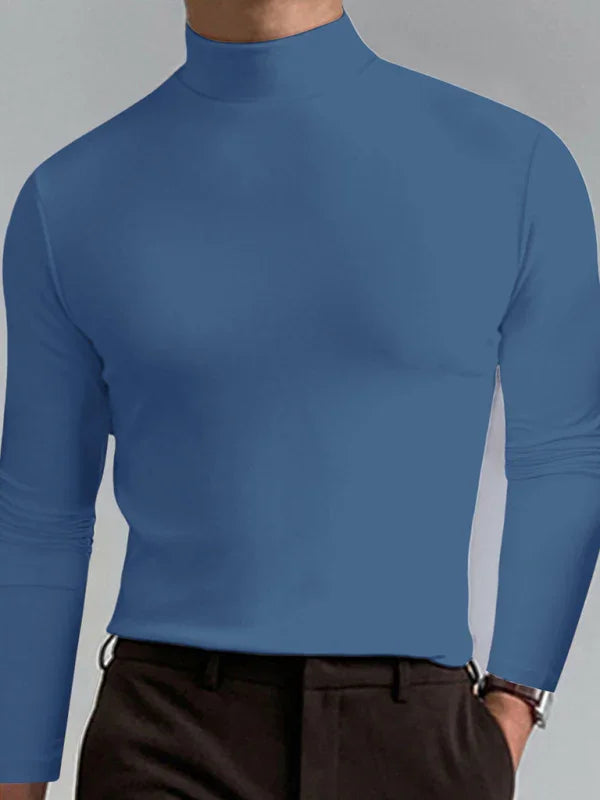Men Crew-Neck Long-Sleeves T-Shirt – Stretchable - Green
