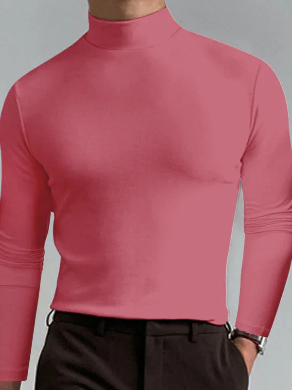 Men Crew-Neck Long-Sleeves T-Shirt – Stretchable - Green