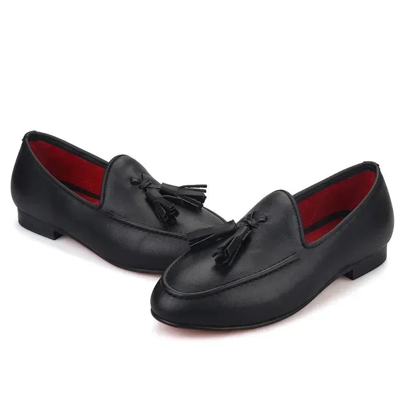 Kids Loafers Family Elegance: Handmade Leather Loafers for Kids -Guocali