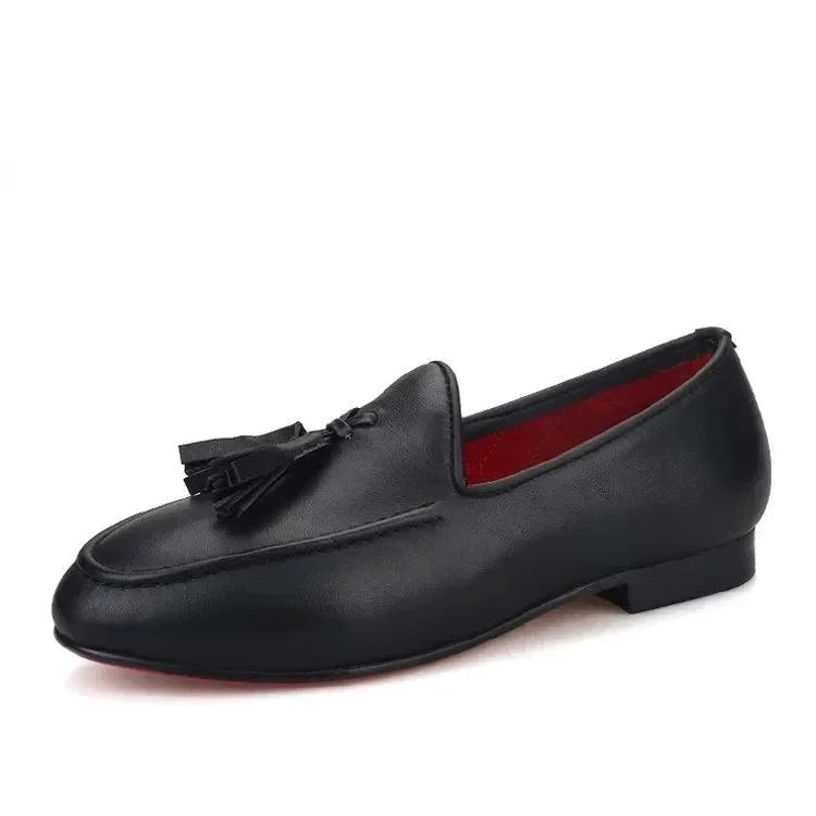 Kids Loafers Family Elegance: Handmade Leather Loafers for Kids -Guocali