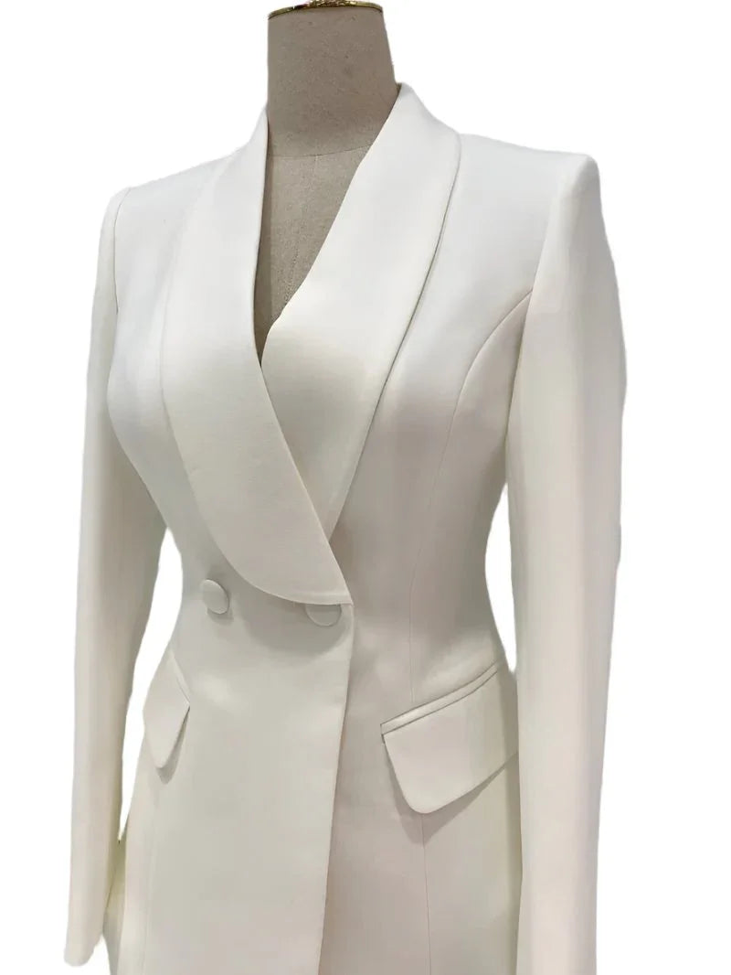 Label Collar Women Pantsuit - Women Trouser Suits - Trouser Suit -Guocali