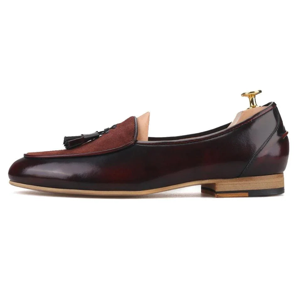 Leather Men Loafers With Tassel - Men Shoes -Guocali