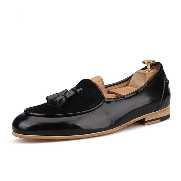 Leather Men Loafers With Tassel - Men Shoes -Guocali